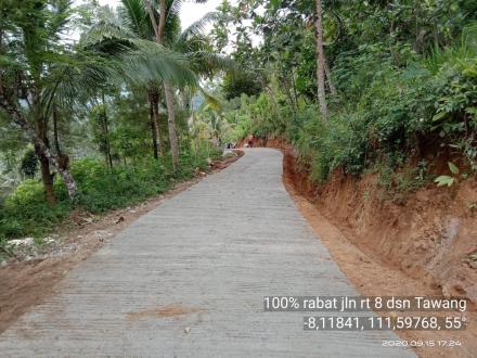 Pembangunan Rabat Jalan dan TPJ RT 8 Dusun Tawang